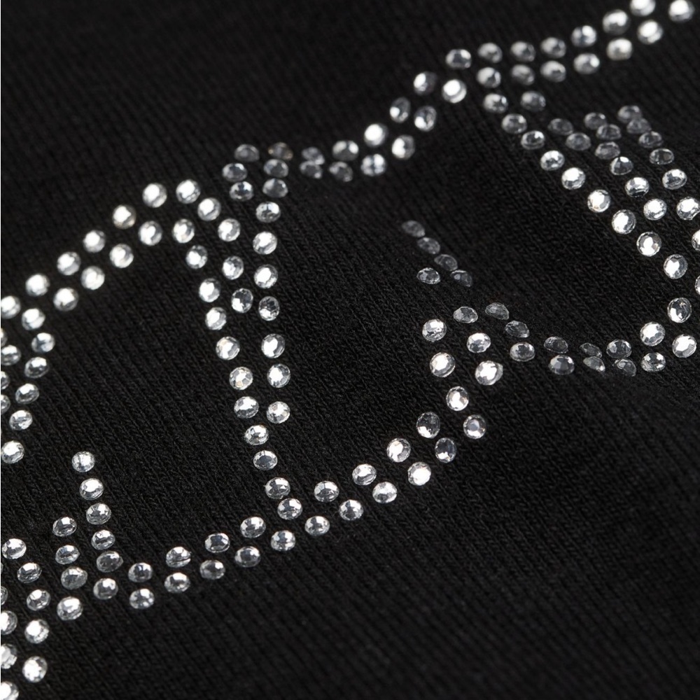 H&M Black Bedazzled Dramatic Cropped Top Size XXL - Picture 2 of 4